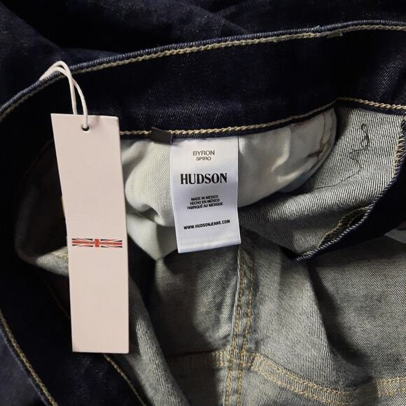 Hudson Byron Jeans Men's Size 38 x 32 Blue Dark Wash Denim Slim Straight - Picture 7 of 11